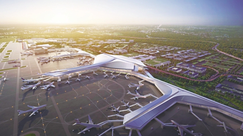 太原武宿国际机场改扩建T3航站楼效果图。山西省发展改革委/供图