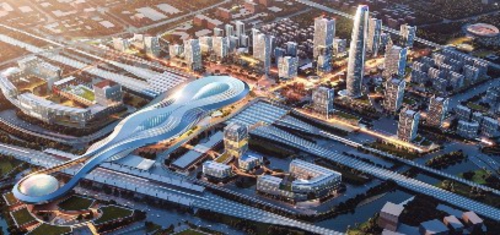 松江枢纽效果图。上海市松江区委宣传部/供图